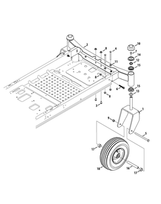 Front Axle Diagram and Parts List for Z-FORCELZ54 (17AIDAGC-17AIDAGC010)(2014) Cub Cadet Lawn Tractor